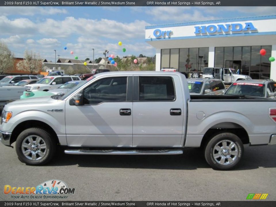 2009 Ford F150 XLT SuperCrew Brilliant Silver Metallic / Stone/Medium Stone Photo #2