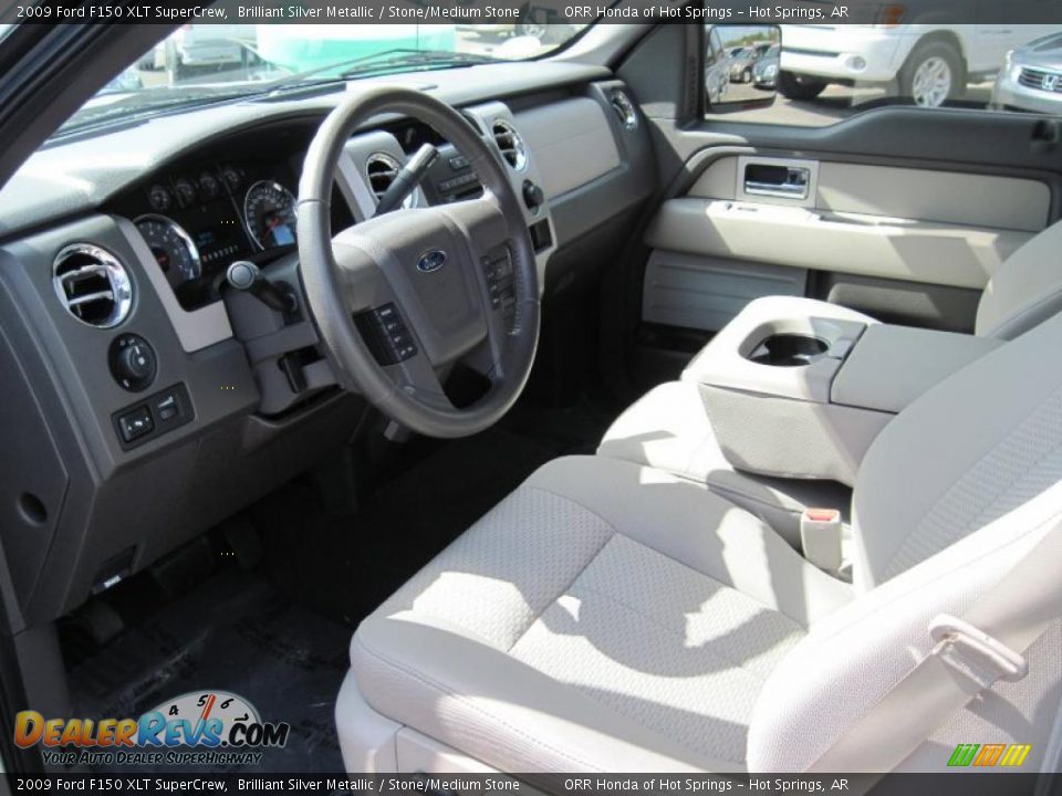 2009 Ford F150 XLT SuperCrew Brilliant Silver Metallic / Stone/Medium Stone Photo #13
