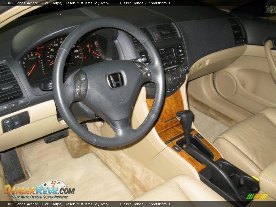 2003 Honda Accord EX V6 Coupe Desert Mist Metallic / Ivory Photo #14