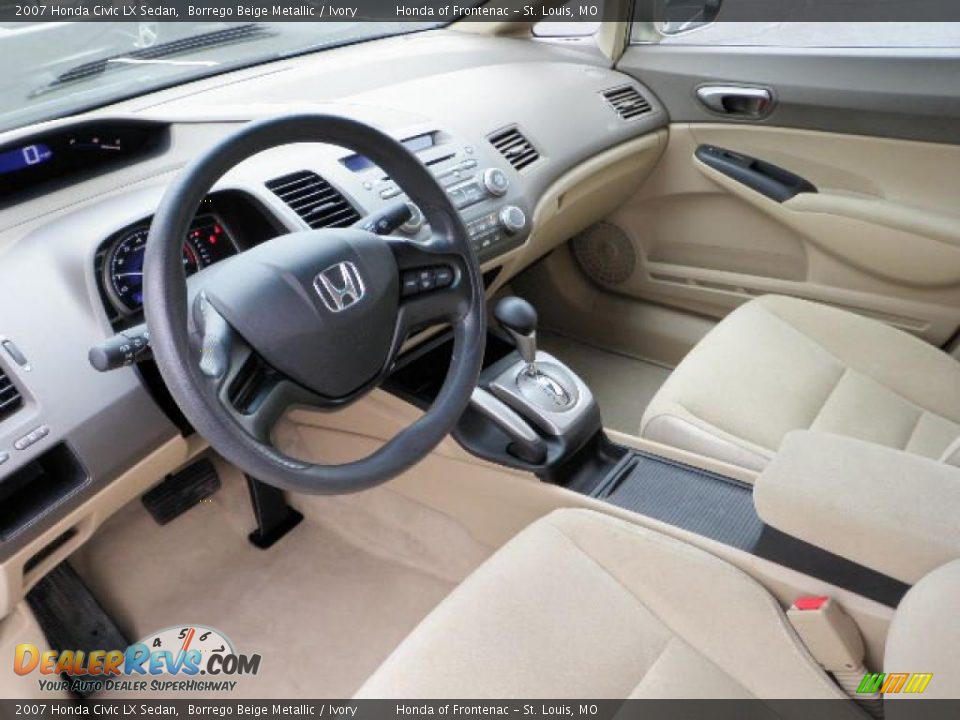 2007 Honda Civic LX Sedan Borrego Beige Metallic / Ivory Photo #14