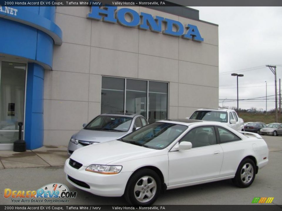2000 Honda Accord EX V6 Coupe Taffeta White / Ivory Photo #1
