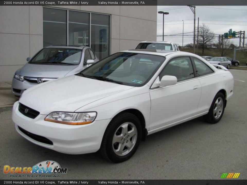 2000 Honda Accord EX V6 Coupe Taffeta White / Ivory Photo #2