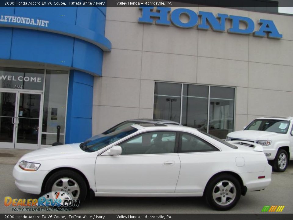 2000 Honda Accord EX V6 Coupe Taffeta White / Ivory Photo #3