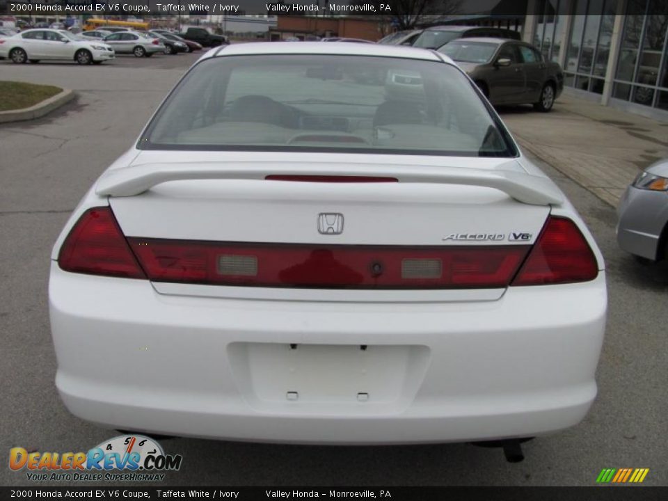 2000 Honda Accord EX V6 Coupe Taffeta White / Ivory Photo #6
