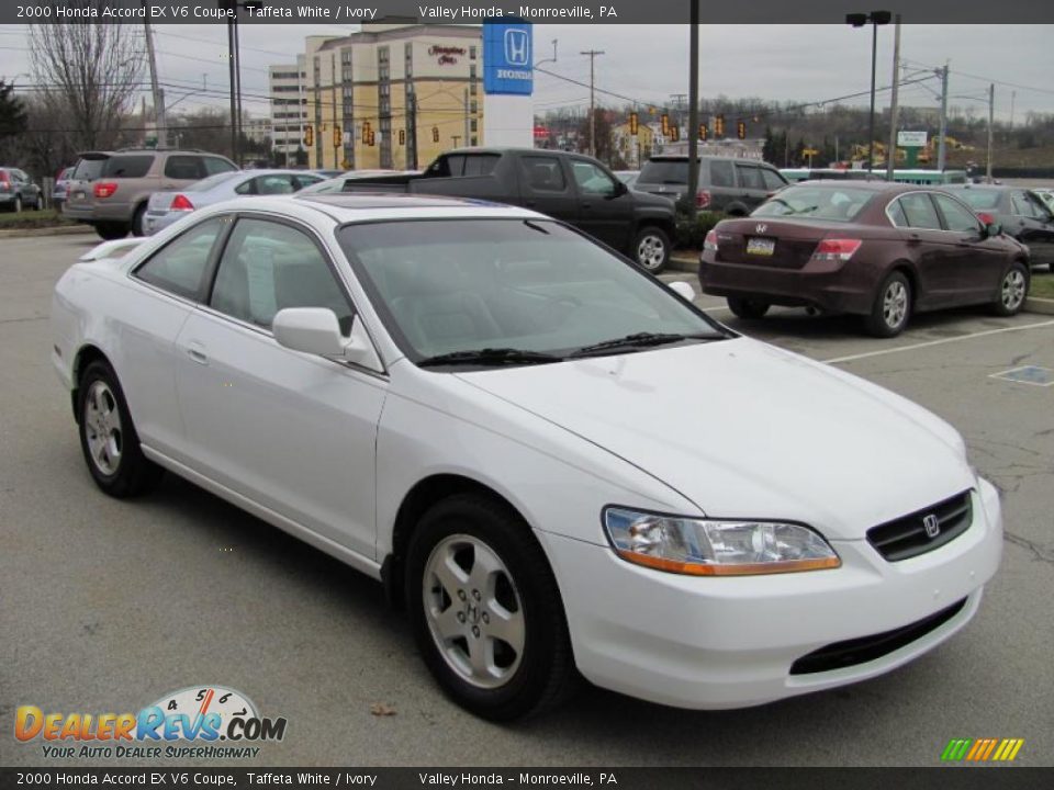 2000 Honda Accord EX V6 Coupe Taffeta White / Ivory Photo #7