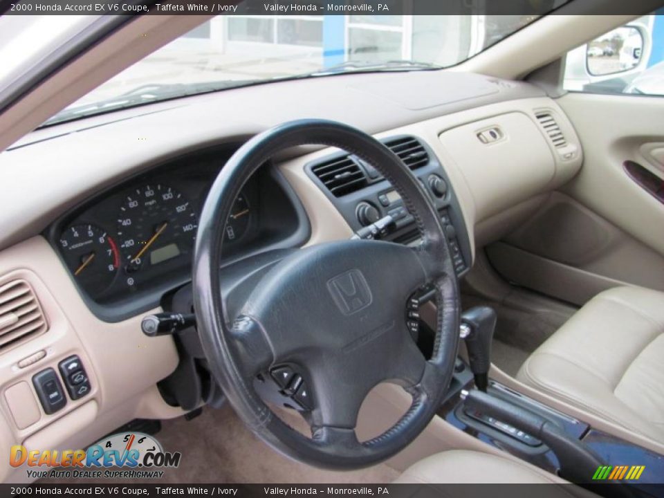 2000 Honda Accord EX V6 Coupe Taffeta White / Ivory Photo #8