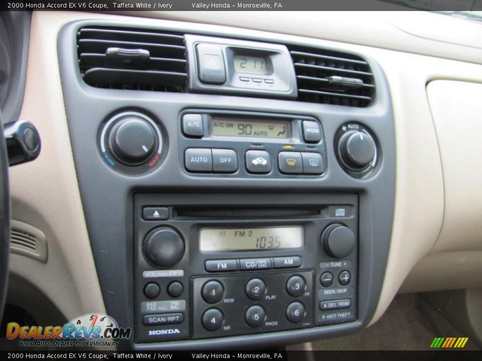 2000 Honda Accord EX V6 Coupe Taffeta White / Ivory Photo #10