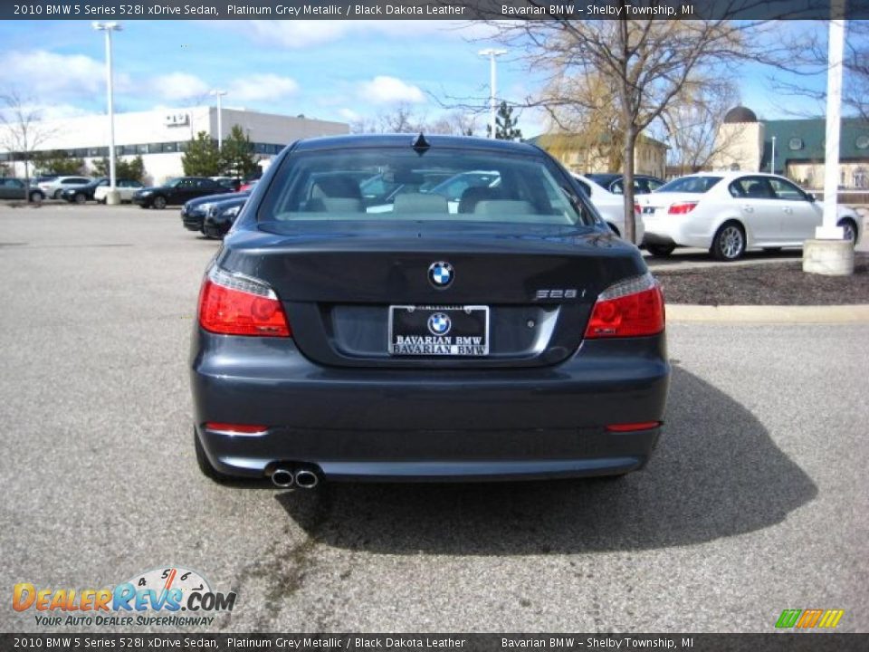 2010 BMW 5 Series 528i xDrive Sedan Platinum Grey Metallic / Black Dakota Leather Photo #4