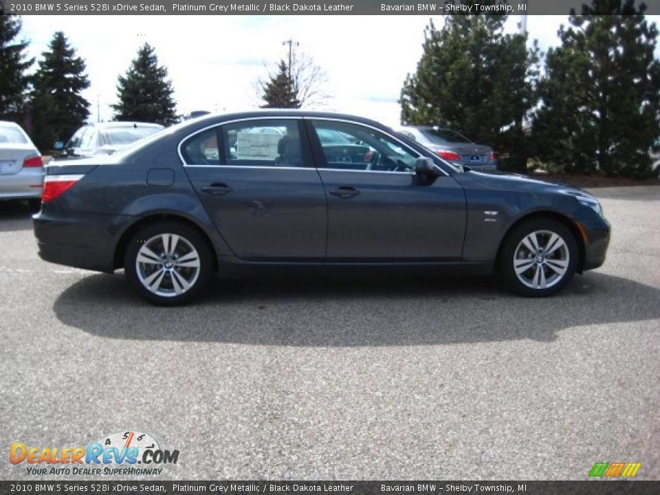 2010 BMW 5 Series 528i xDrive Sedan Platinum Grey Metallic / Black Dakota Leather Photo #6