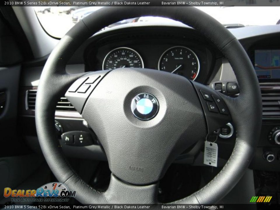2010 BMW 5 Series 528i xDrive Sedan Platinum Grey Metallic / Black Dakota Leather Photo #16
