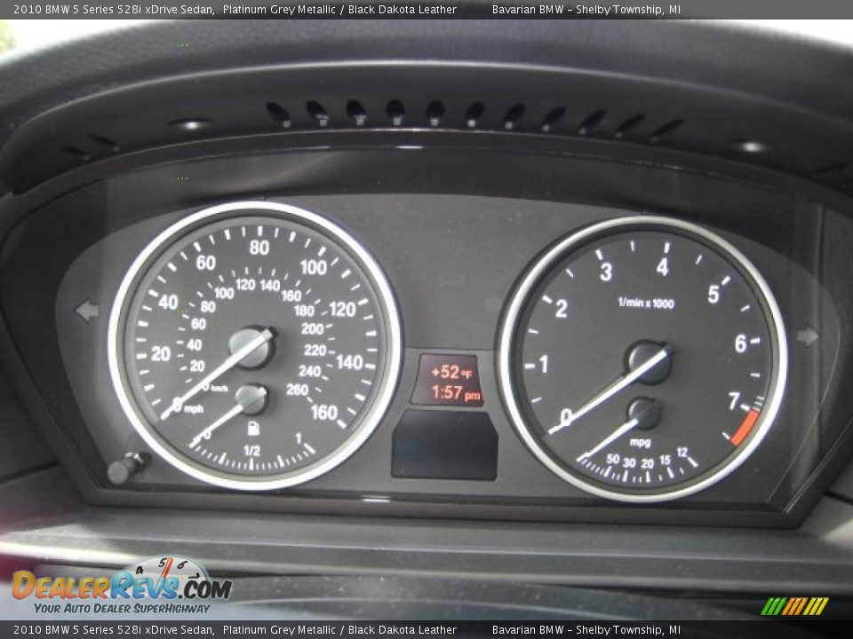 2010 BMW 5 Series 528i xDrive Sedan Platinum Grey Metallic / Black Dakota Leather Photo #17