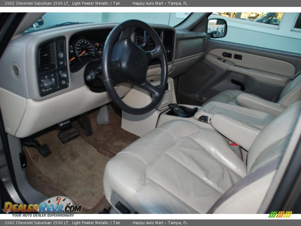 2002 Chevrolet Suburban 1500 LT Light Pewter Metallic / Tan Photo #15