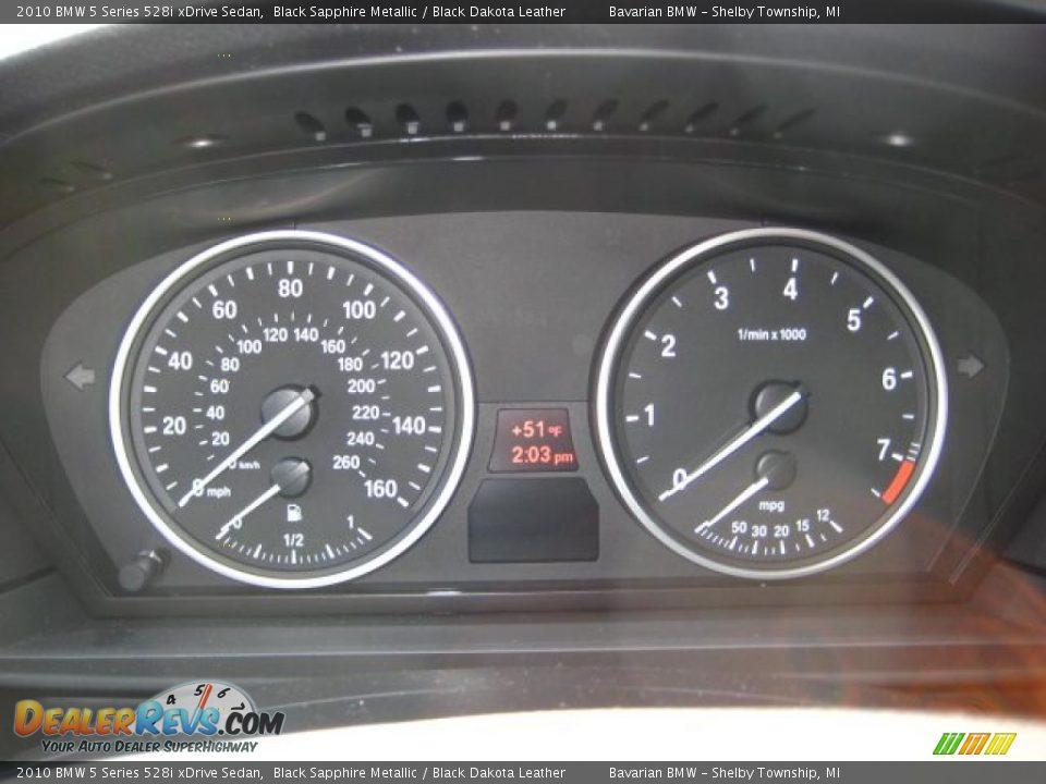 2010 BMW 5 Series 528i xDrive Sedan Black Sapphire Metallic / Black Dakota Leather Photo #17