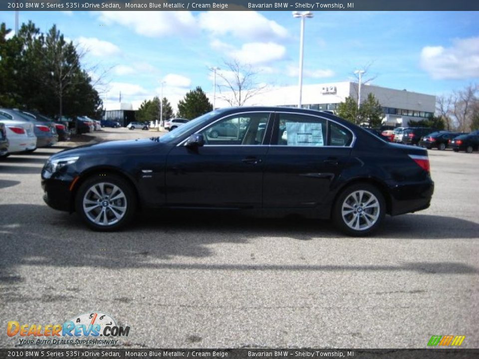 2010 BMW 5 Series 535i xDrive Sedan Monaco Blue Metallic / Cream Beige Photo #2