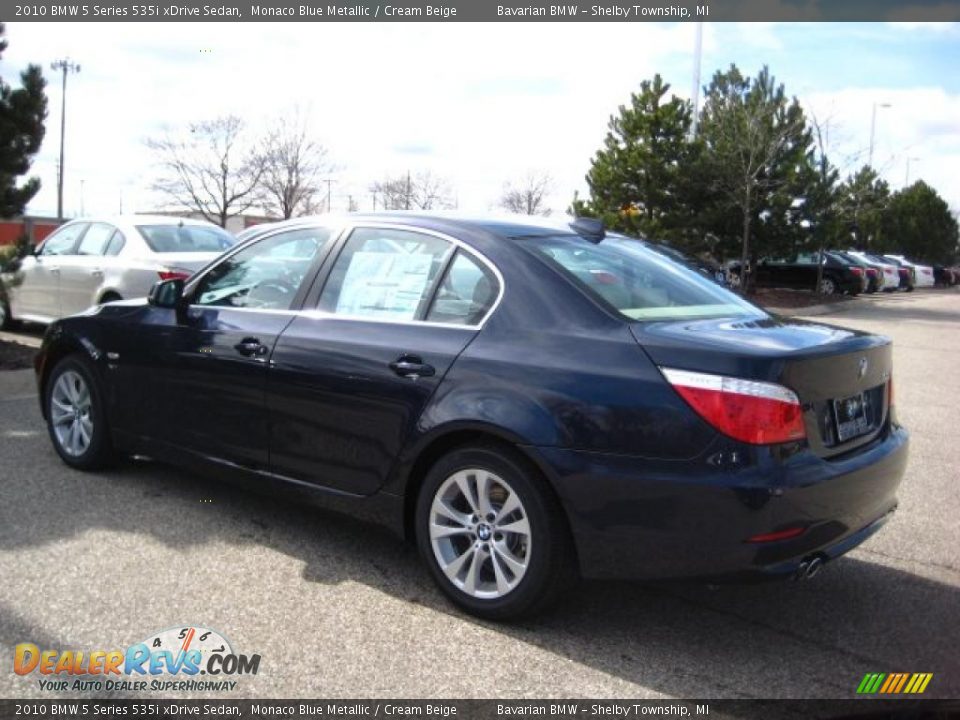2010 BMW 5 Series 535i xDrive Sedan Monaco Blue Metallic / Cream Beige Photo #3