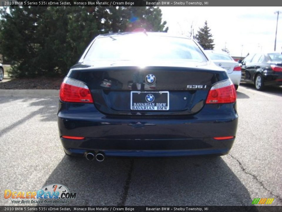 2010 BMW 5 Series 535i xDrive Sedan Monaco Blue Metallic / Cream Beige Photo #4