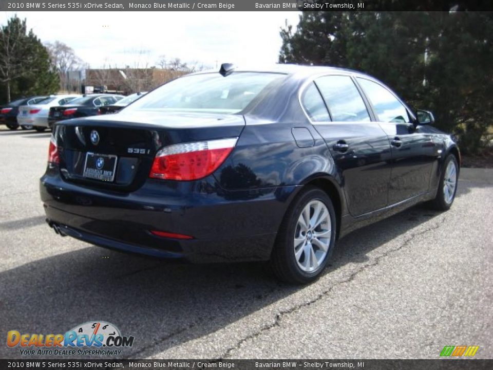 2010 BMW 5 Series 535i xDrive Sedan Monaco Blue Metallic / Cream Beige Photo #5