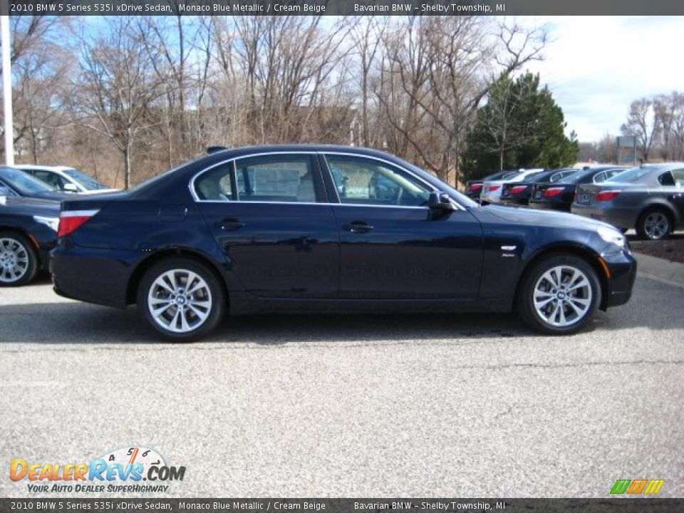 2010 BMW 5 Series 535i xDrive Sedan Monaco Blue Metallic / Cream Beige Photo #6