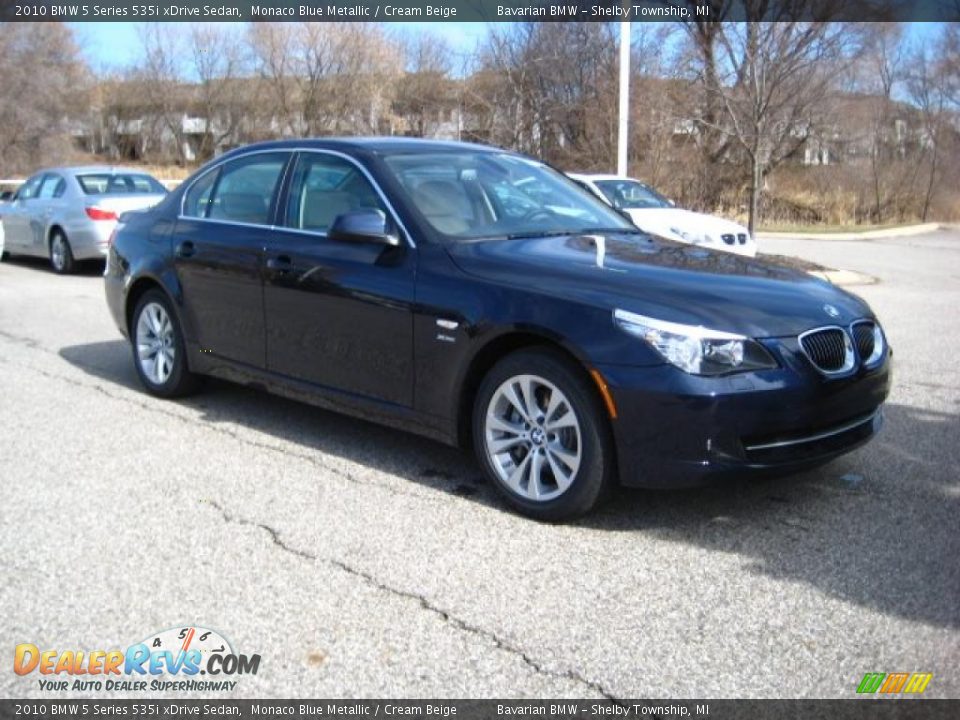 2010 BMW 5 Series 535i xDrive Sedan Monaco Blue Metallic / Cream Beige Photo #7