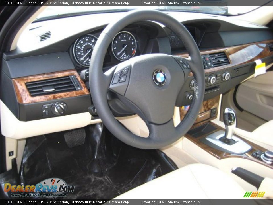 2010 BMW 5 Series 535i xDrive Sedan Monaco Blue Metallic / Cream Beige Photo #9