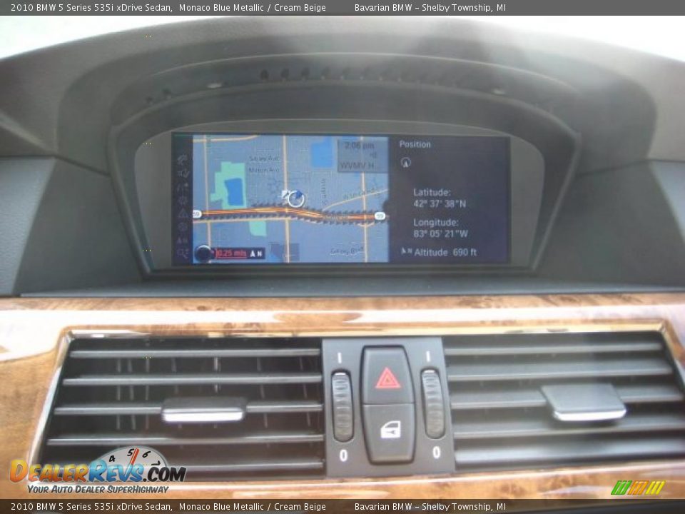 2010 BMW 5 Series 535i xDrive Sedan Monaco Blue Metallic / Cream Beige Photo #15