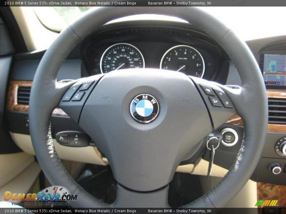 2010 BMW 5 Series 535i xDrive Sedan Monaco Blue Metallic / Cream Beige Photo #16