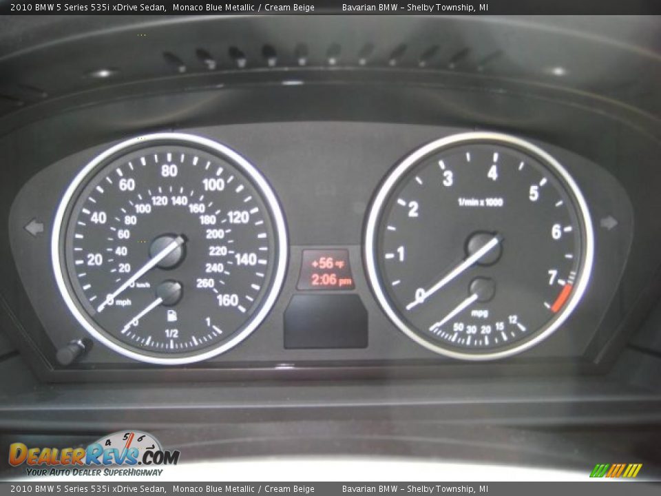 2010 BMW 5 Series 535i xDrive Sedan Monaco Blue Metallic / Cream Beige Photo #17