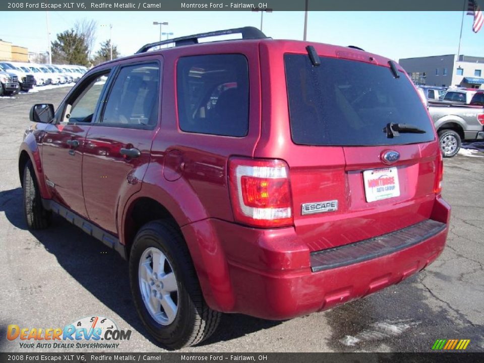 2008 Ford Escape XLT V6 Redfire Metallic / Camel Photo #3