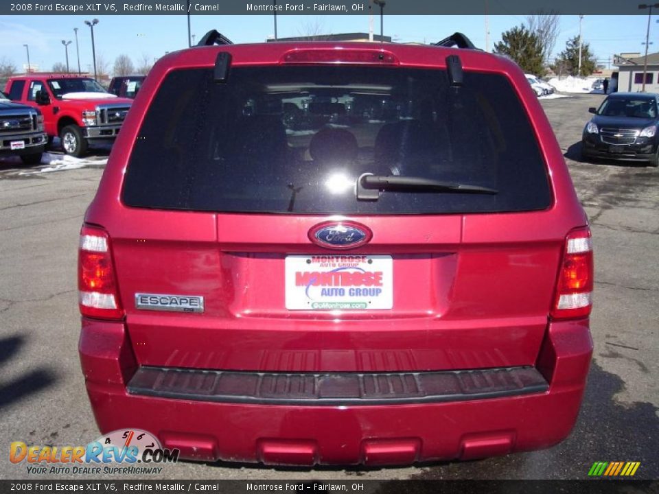 2008 Ford Escape XLT V6 Redfire Metallic / Camel Photo #4