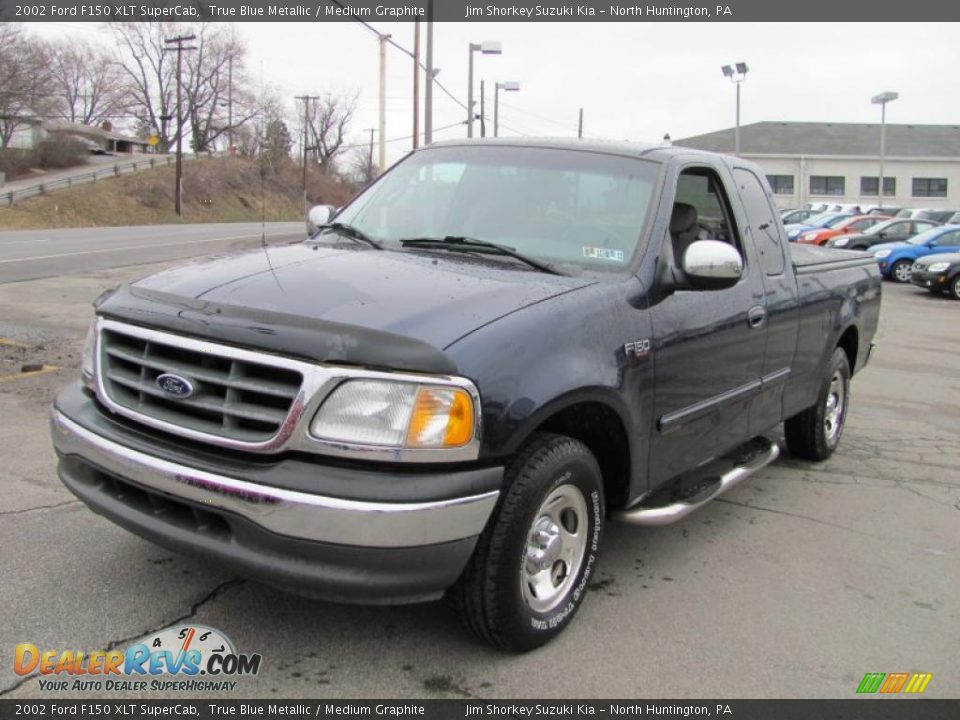 2002 Ford F150 XLT SuperCab True Blue Metallic / Medium Graphite Photo #7