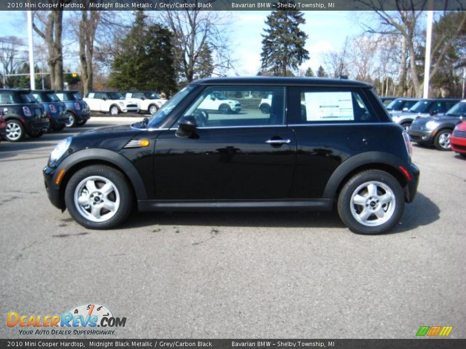 2010 Mini Cooper Hardtop Midnight Black Metallic / Grey/Carbon Black Photo #2