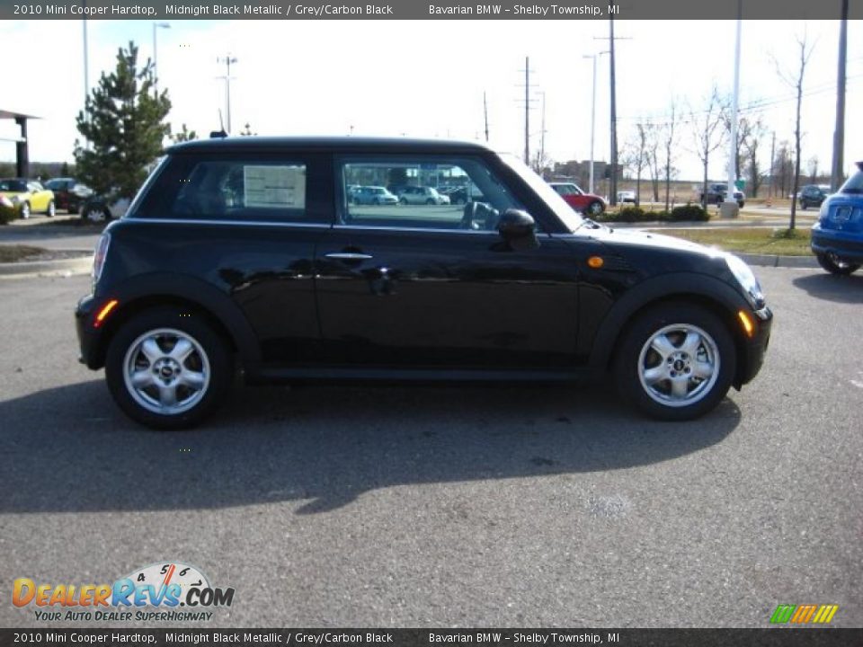 2010 Mini Cooper Hardtop Midnight Black Metallic / Grey/Carbon Black Photo #6