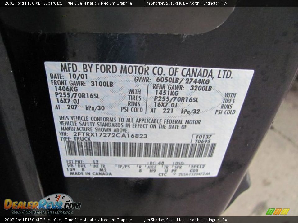 2002 Ford F150 XLT SuperCab True Blue Metallic / Medium Graphite Photo #14