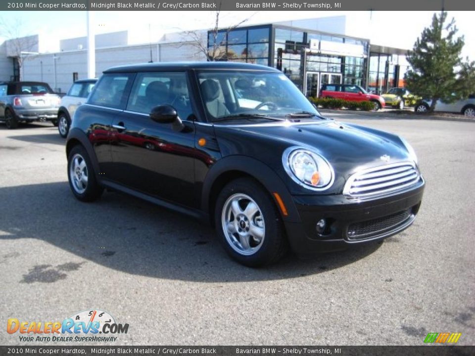 2010 Mini Cooper Hardtop Midnight Black Metallic / Grey/Carbon Black Photo #7