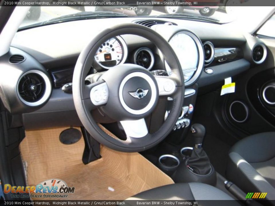 2010 Mini Cooper Hardtop Midnight Black Metallic / Grey/Carbon Black Photo #9