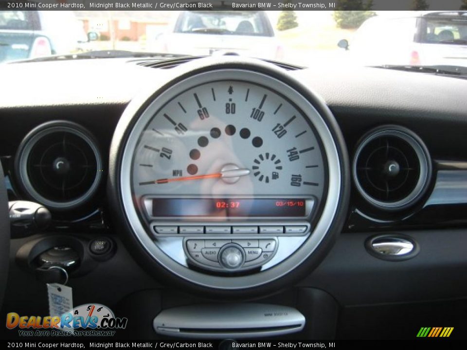 2010 Mini Cooper Hardtop Midnight Black Metallic / Grey/Carbon Black Photo #13