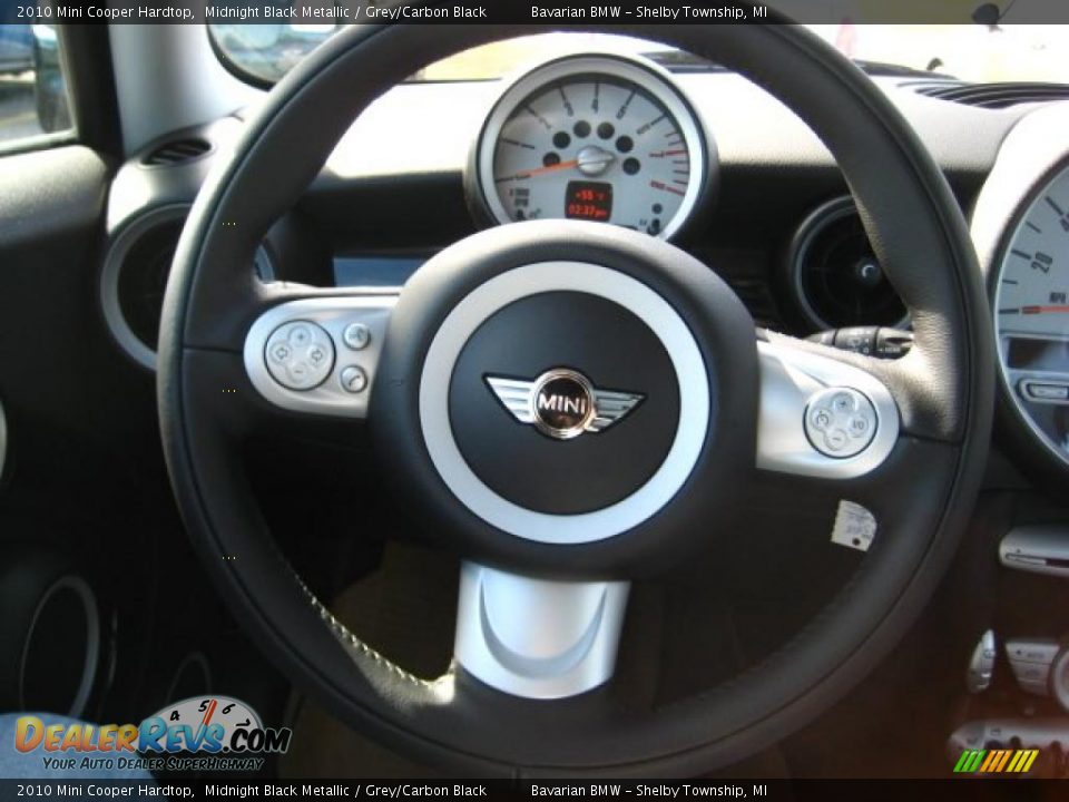 2010 Mini Cooper Hardtop Midnight Black Metallic / Grey/Carbon Black Photo #16