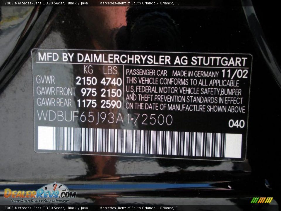 2003 Mercedes-Benz E 320 Sedan Black / Java Photo #25