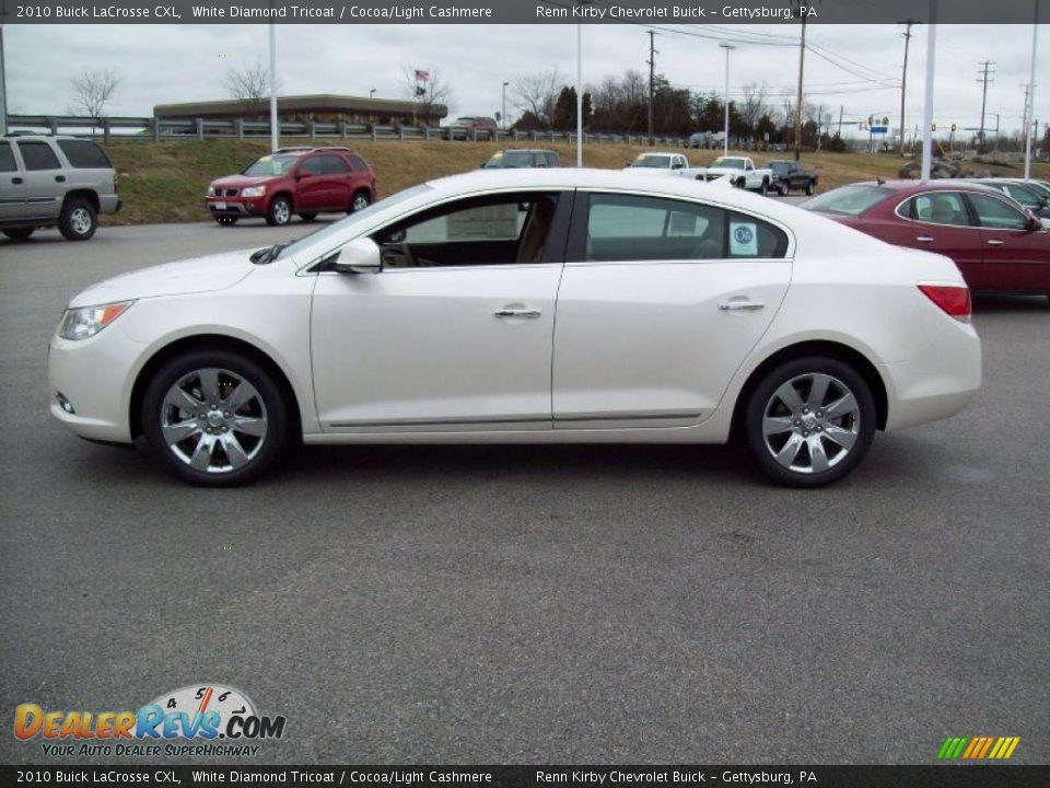 2010 Buick LaCrosse CXL White Diamond Tricoat / Cocoa/Light Cashmere Photo #6