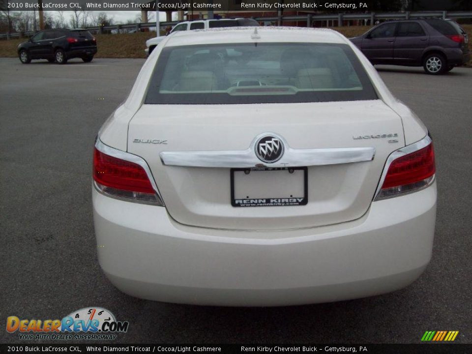 2010 Buick LaCrosse CXL White Diamond Tricoat / Cocoa/Light Cashmere Photo #7