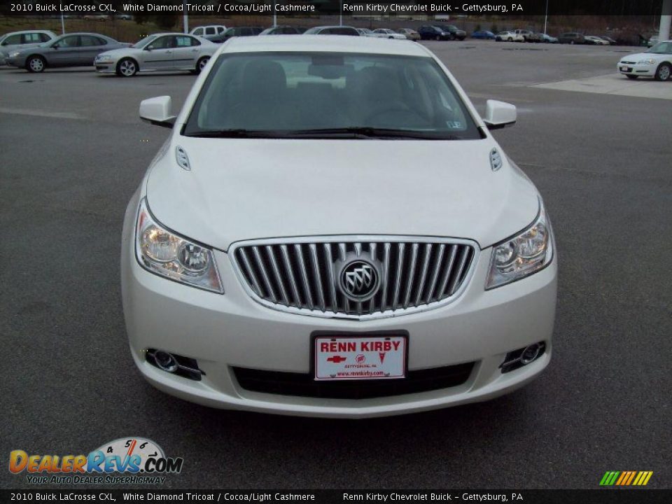 2010 Buick LaCrosse CXL White Diamond Tricoat / Cocoa/Light Cashmere Photo #9