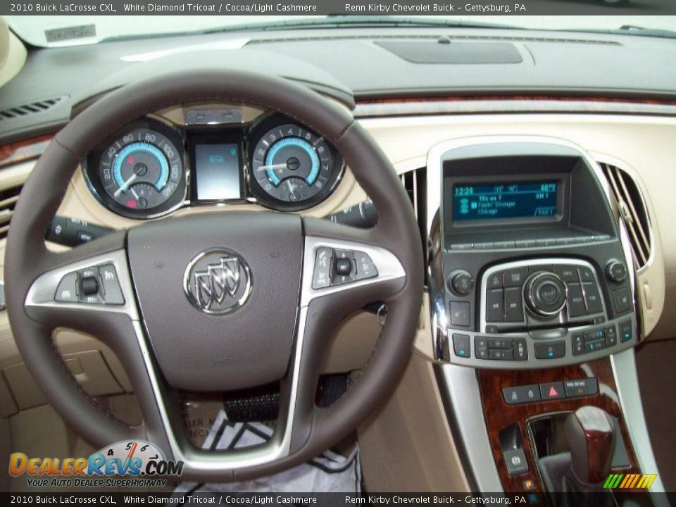 2010 Buick LaCrosse CXL White Diamond Tricoat / Cocoa/Light Cashmere Photo #16