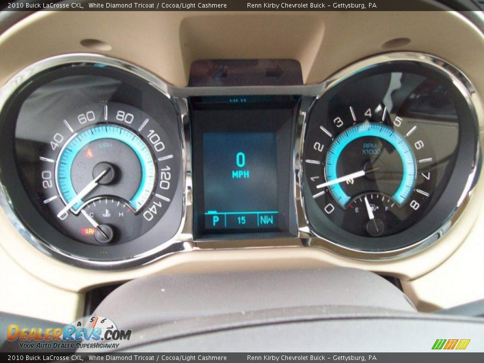 2010 Buick LaCrosse CXL White Diamond Tricoat / Cocoa/Light Cashmere Photo #22