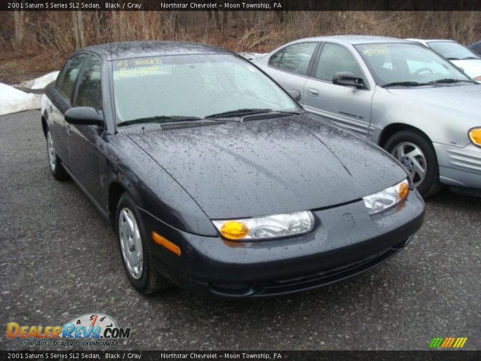 2001 Saturn S Series SL2 Sedan Black / Gray Photo #1