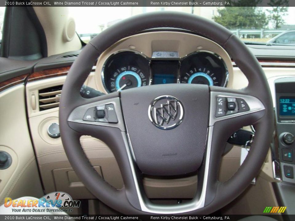 2010 Buick LaCrosse CXL White Diamond Tricoat / Cocoa/Light Cashmere Photo #26