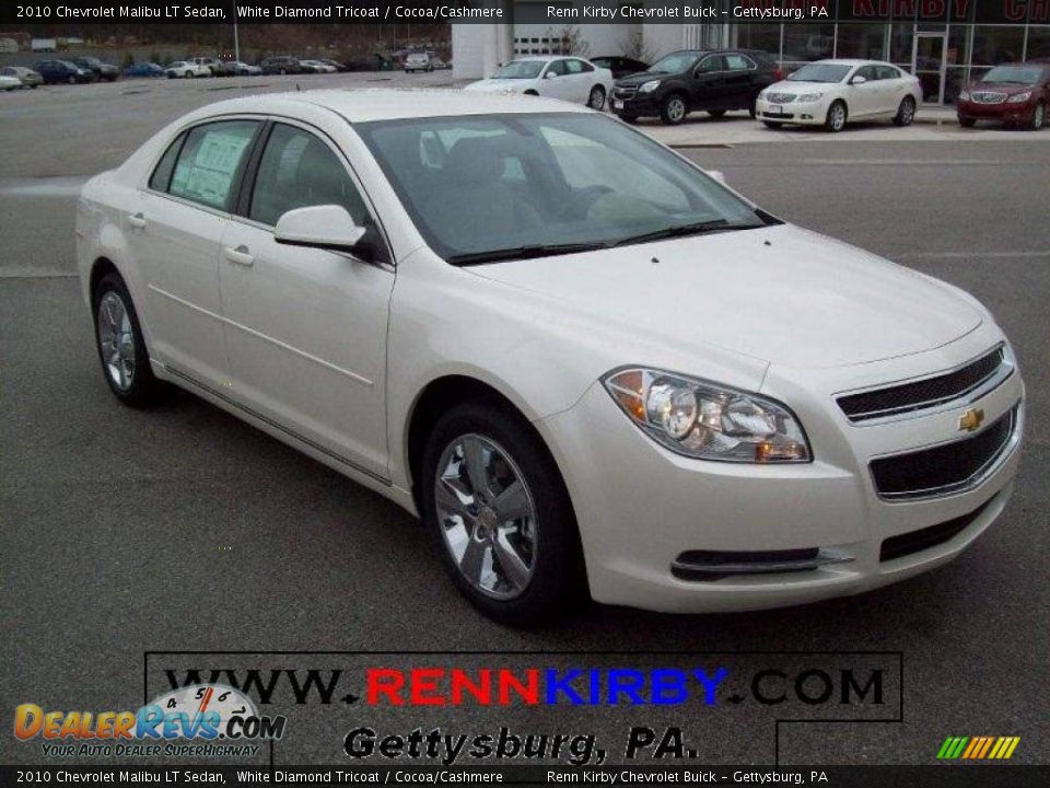 2010 Chevrolet Malibu LT Sedan White Diamond Tricoat / Cocoa/Cashmere Photo #1