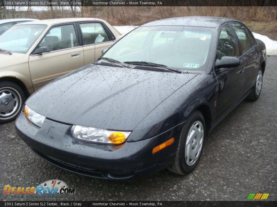 2001 Saturn S Series SL2 Sedan Black / Gray Photo #5