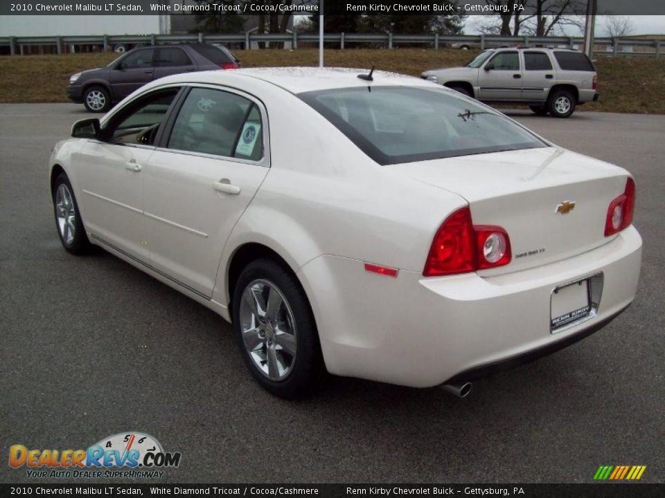 2010 Chevrolet Malibu LT Sedan White Diamond Tricoat / Cocoa/Cashmere Photo #4