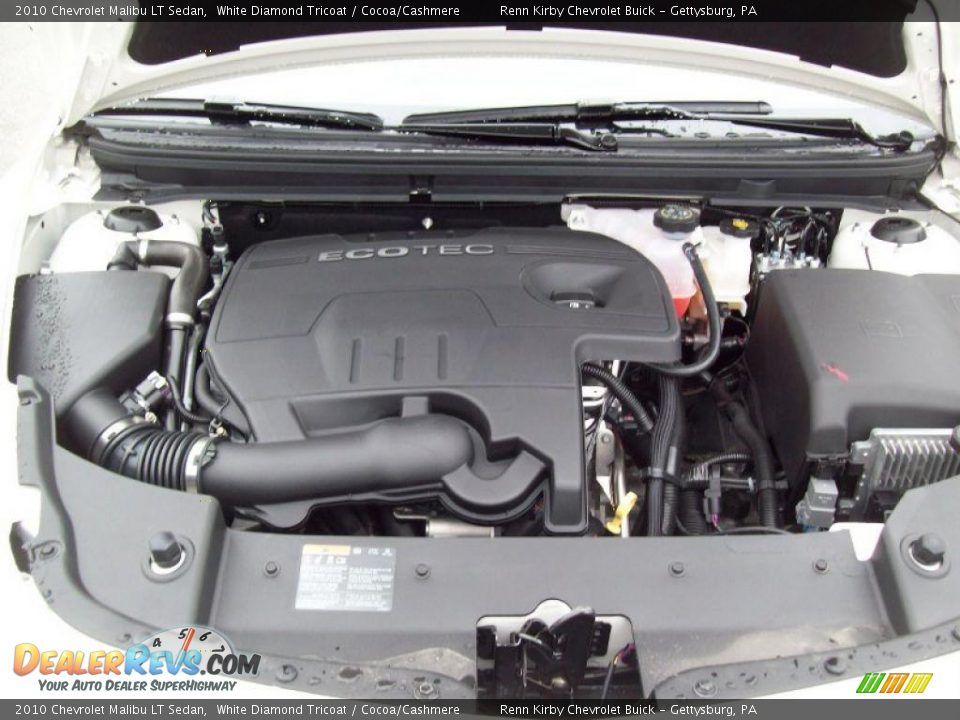2010 Chevrolet Malibu LT Sedan White Diamond Tricoat / Cocoa/Cashmere Photo #10