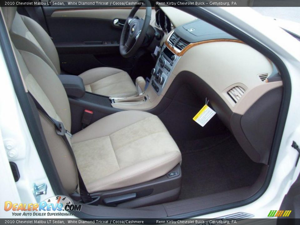 2010 Chevrolet Malibu LT Sedan White Diamond Tricoat / Cocoa/Cashmere Photo #13